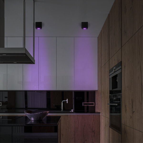 Lampesonline Spot LED WIFI - Noir – Inclinable - Carré - 4,9W - RGB+CCT - IP20