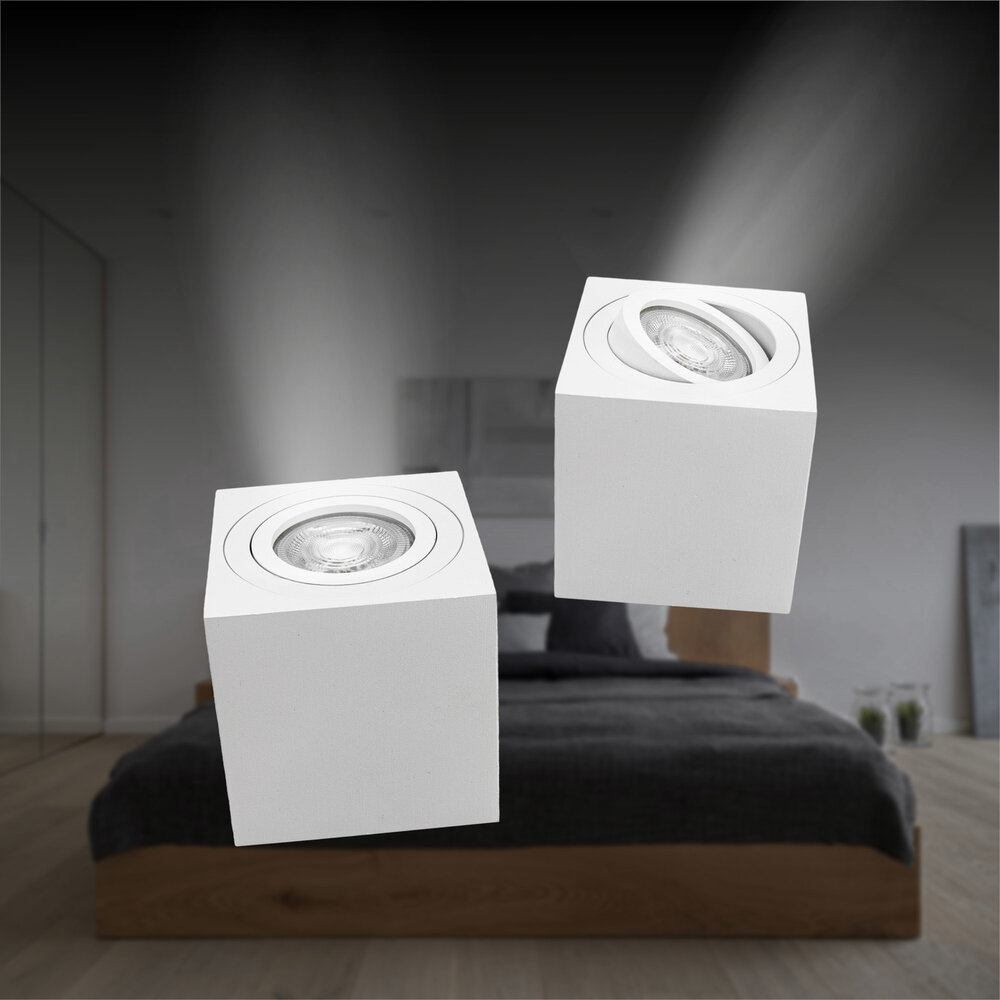 Lampesonline Spot LED - Blanc – Inclinable - Carré