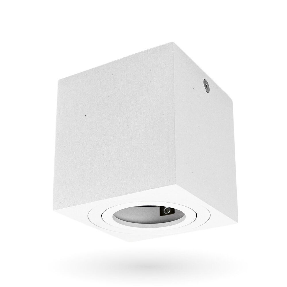 Lampesonline Spot LED - Blanc – Inclinable - Carré - 5W - 2700K - IP20