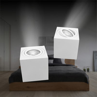 Lampesonline Spot LED - Blanc – Inclinable - Carré - 5W - 2700K - IP20