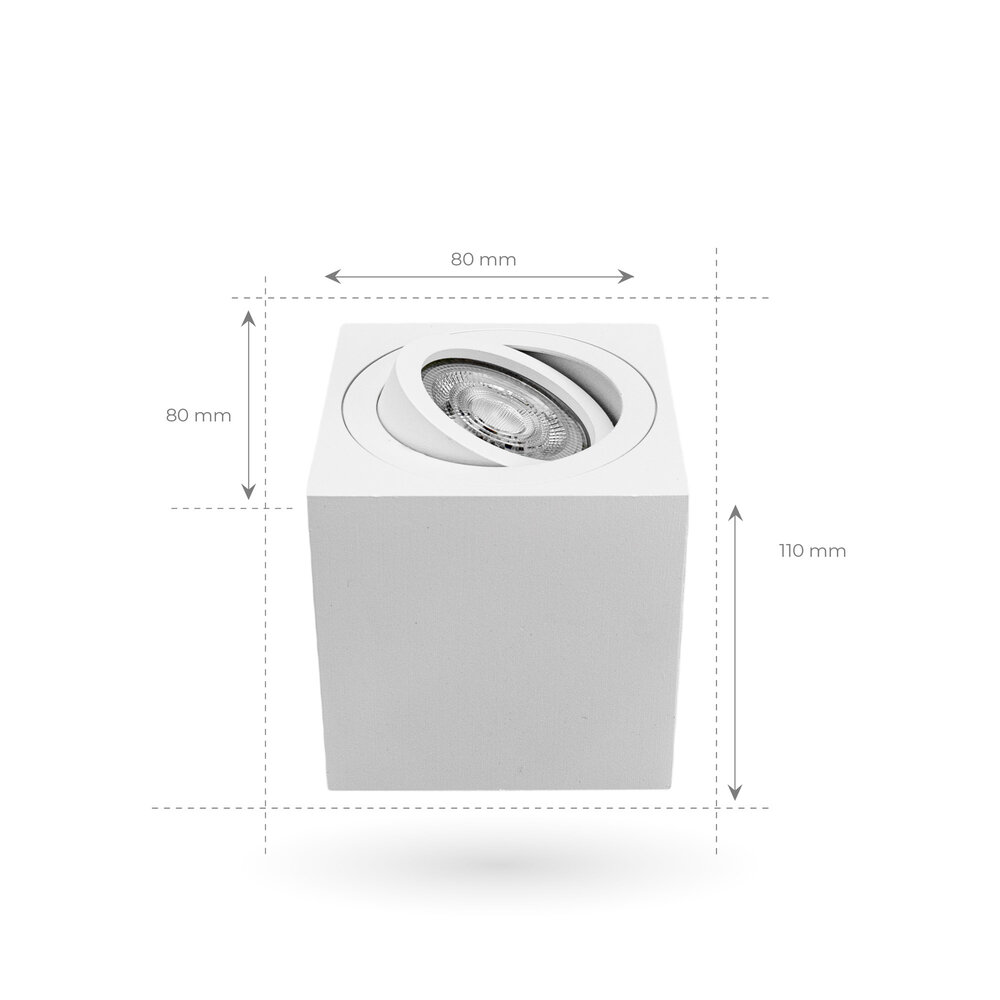 Lampesonline Spot LED WIFI - Blanc – Inclinable - Carré - 4,9W - RGB+CCT - IP20