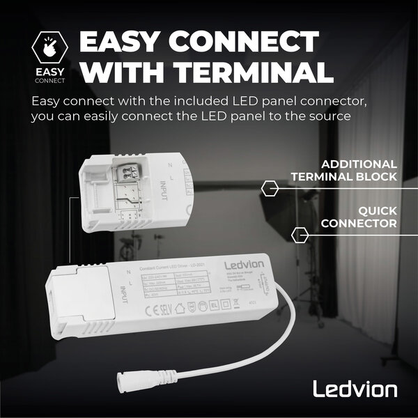 Ledvion Lumileds Panneau LED 60x60 - 36W - 6500K - 125 lm/W - 5 Années Garantie