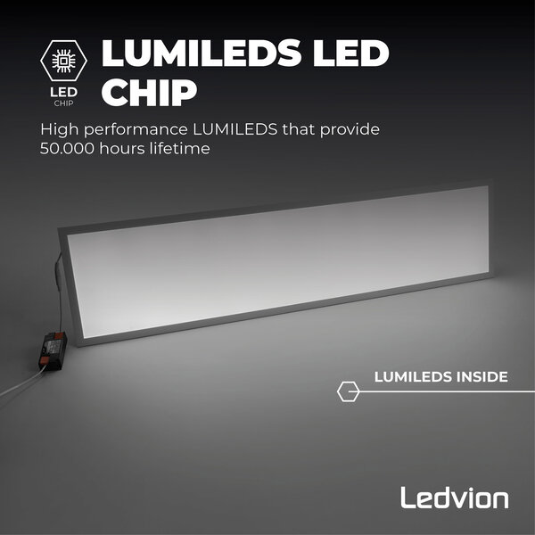 Ledvion Lumileds Panneau LED 30x120 - 36W - 4000K - 125 lm/W - 5 Années Garantie