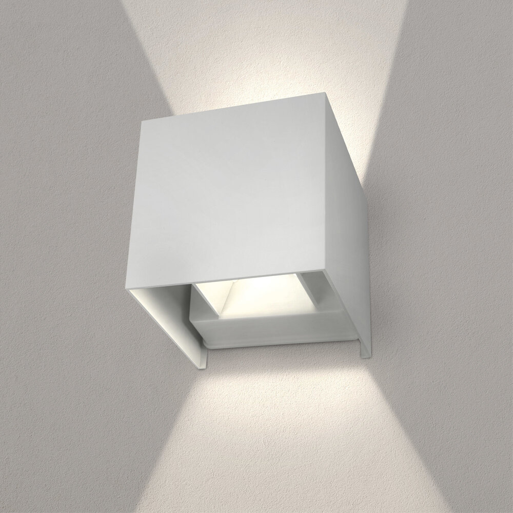 Ledvion Applique murale extérieure LED - Blanc – Luminosité réglable – Deux faces – 3000K – 7W - IP54