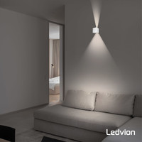 Ledvion Applique murale extérieure LED - Blanc – Luminosité réglable – Deux faces – 3000K – 7W - IP54