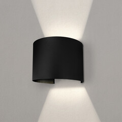 LED Applique Murale LED Ronde Noir - Up Down - Luminosité réglable - 3000K - 7W