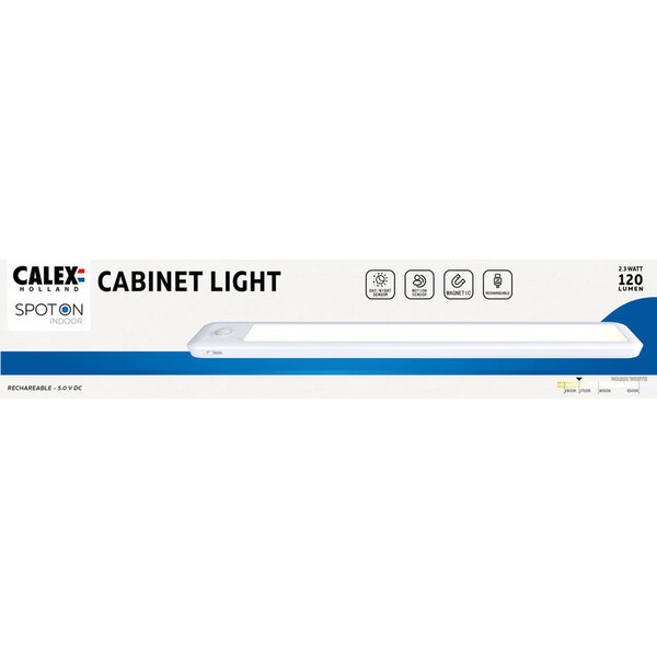 Calex Calex Éclairage LED pour armoire - Avec capteur de mouvement - Sans fil - Rechargeable