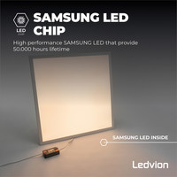 Samsung Panneau LED 60x60 - 36W - 125 lm/W - 3000K - UGR <19 - 5 Années Garantie Ledvion Samsung Panneau LED 60x60 - 36W - 125 lm/W - 3000K - UGR <19 - 5 Années Garantie