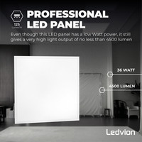 Ledvion Samsung Panneau LED 60x60 - 36W - 125 lm/W - 3000K - UGR <19 - 5 Années Garantie