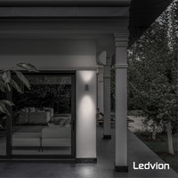 Ledvion Applique Murale LED - Cube Anthracite - Deux Faces