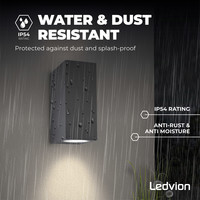 Ledvion Applique Murale LED - Cube Anthracite - Deux Faces