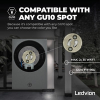 Ledvion Applique Murale LED - Cube Anthracite - Deux Faces