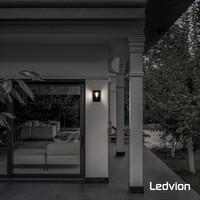 Ledvion Applique Murale Industriel Extérieure LED - Lyra Noir - E27 - Verre