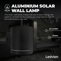 Ledvion Applique Solaire Arche - 3000K - IP44 - Noir