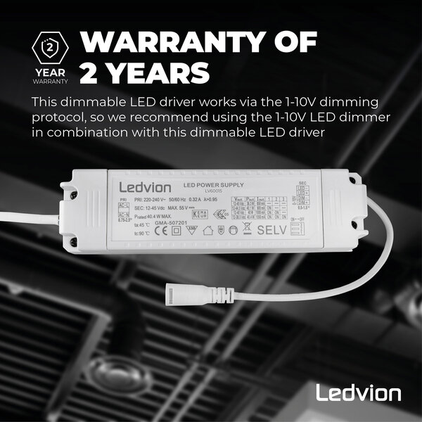 Ledvion Driver LED dimmable pour panneaux LED - 0-10V