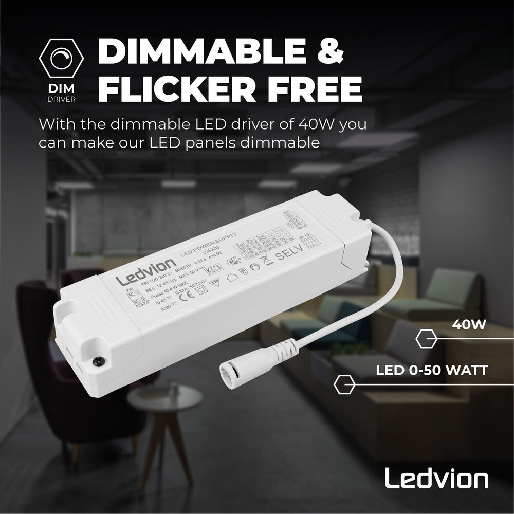 Ledvion Driver LED dimmable pour panneaux LED - 0-10V