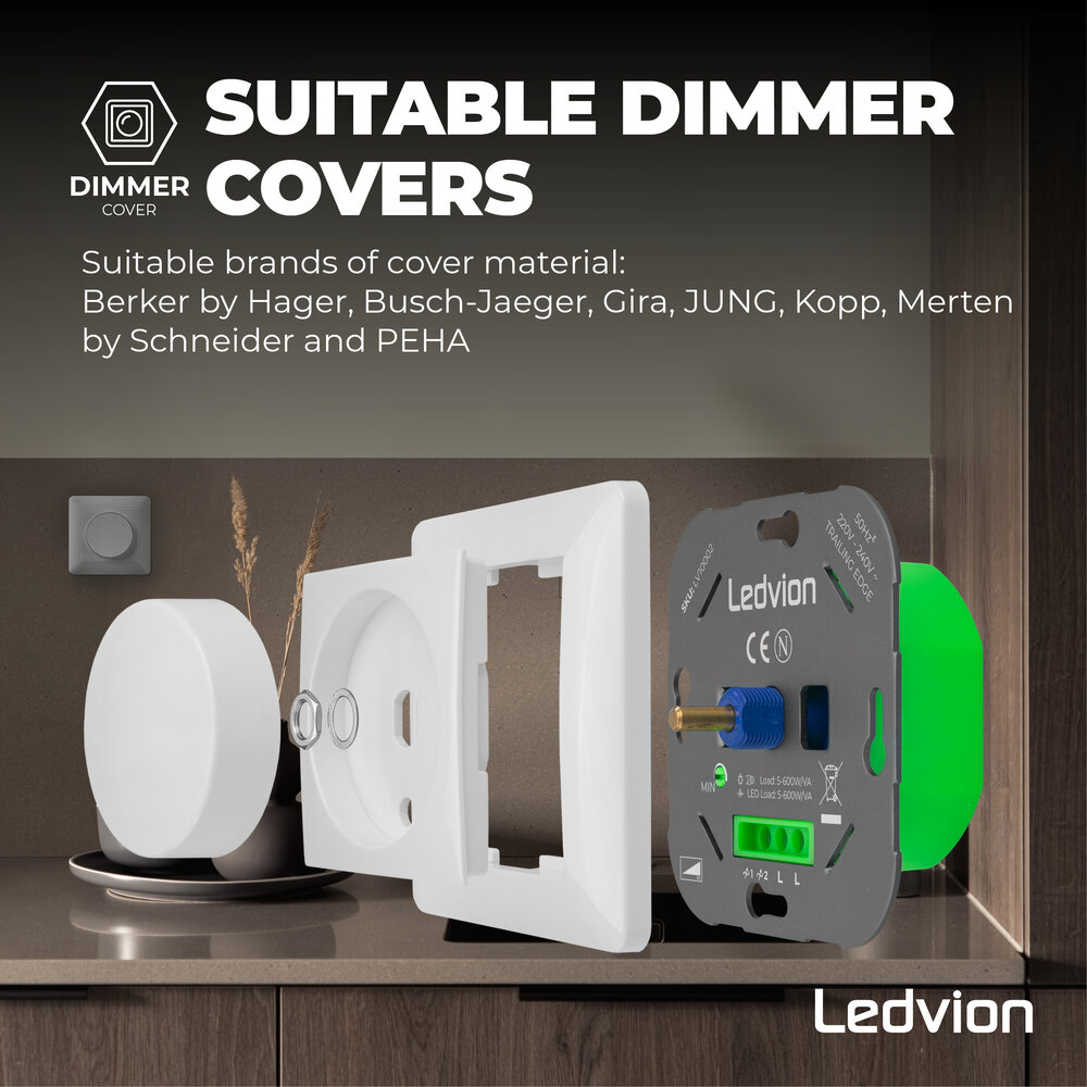 Ledvion Variateur de lumière LED 5-600 Watt 220-240V - à découpage de phase - complète