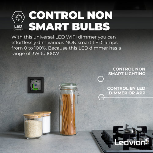 Ledvion Smart WIFI Variateur LED 5-250 Watt - phase on et phase off - complète