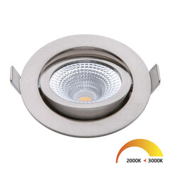 Spots Encastrables LED Nickel - 5W - IP54 - 2000K-3000K - Inclinable