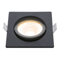 EcoDim Spots Encastrables LED Noir - 5W - IP54 - 2000K-3000K - Inclinable - Carré