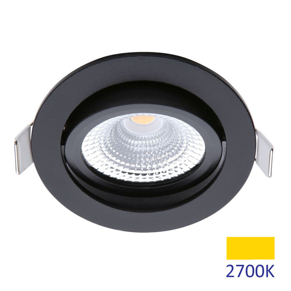 EcoDim Spots Encastrables LED Noir - 5W - IP54 - 2700K - Inclinable