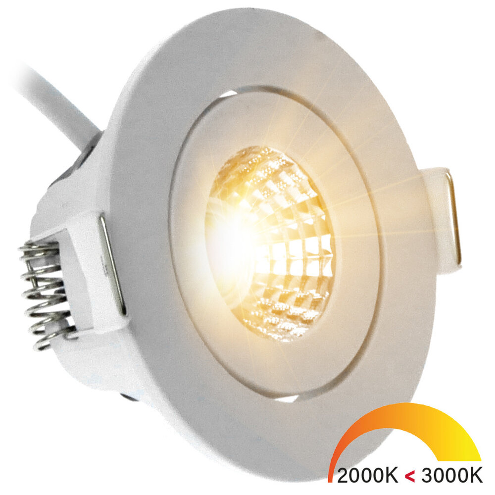 EcoDim Spots Encastrables LED Blanc - 5W - IP54 - 2000K-3000K - Inclinable