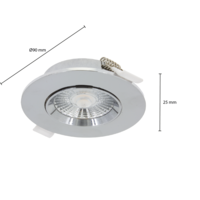 Lampesonline Spots Encastrables LED Chrome - 6W - IP44 - 3000K - Dimmable