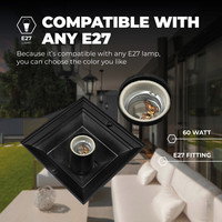 Lampe Suspendue Extérieure - Noir Classique - Culot E27 Lampesonline Lampe Suspendue Extérieure - Noir Classique - Culot E27