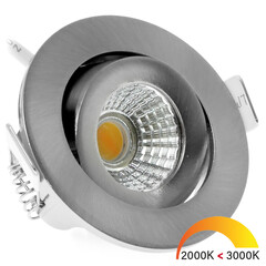 Spots Encastrables LED Nickel - 5W - IP54 - 2000K-3000K - Inclinable