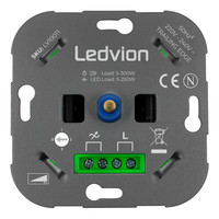 Ledvion LED Variateur Interrupteur inverseur >2 variateurs, 1 point lumineux 5-250 Watt 220-240V - à coupure de phase - Universel