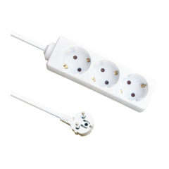 Multiprise - 3 Prises electriques - Rallonge Electrique 1.5 m - Blanc