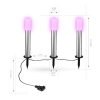 Smart Lampes de Jardin - RGB - IP44 - Éclairage intelligent - Inox Ledvion Smart Lampes de Jardin - RGB - IP44 - Éclairage intelligent - Inox