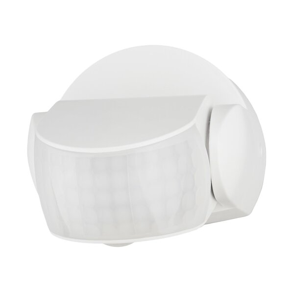 Ledvion Détecteur de Mouvement – Blanc – 180 degrés – Capteur jour / nuit – Portée 12 m – Max 600 W - IP65