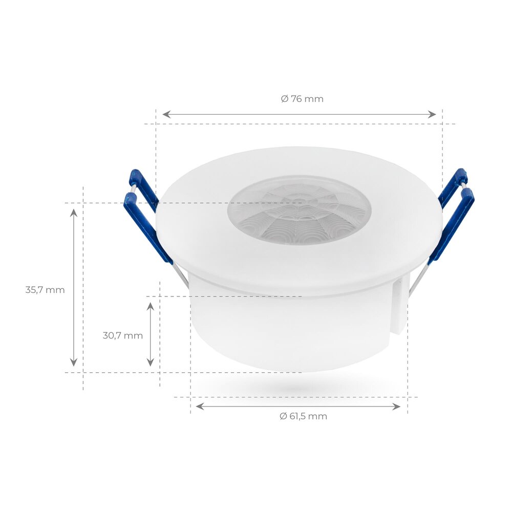 Ledvion Détecteur de Mouvement – Blanc – 360 degrés – Capteur jour / nuit – Portée 8 m - Max 600 W - IP65