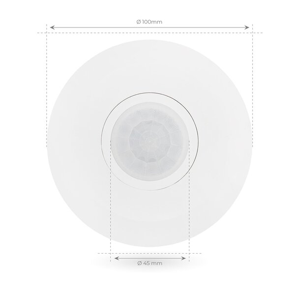 Ledvion Détecteur de Mouvement – Blanc – 360 degrés – Capteur jour / nuit – Portée 8 m