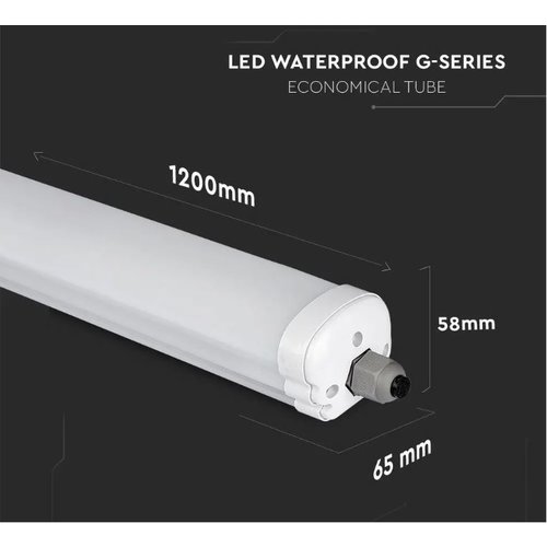 V-TAC 6x Réglette LED étanche 120 cm - 36W - 4320 Lumen - 4000K - Raccordable