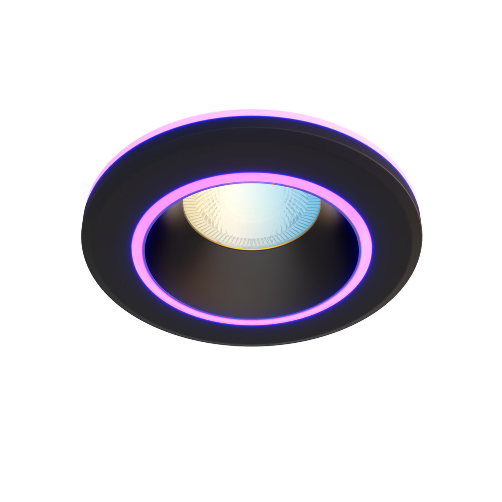 Calex Calex Spot Encastrable LED Halo Noir - Smart WiFi - 6.5W - RGB+CCT - Ø94mm