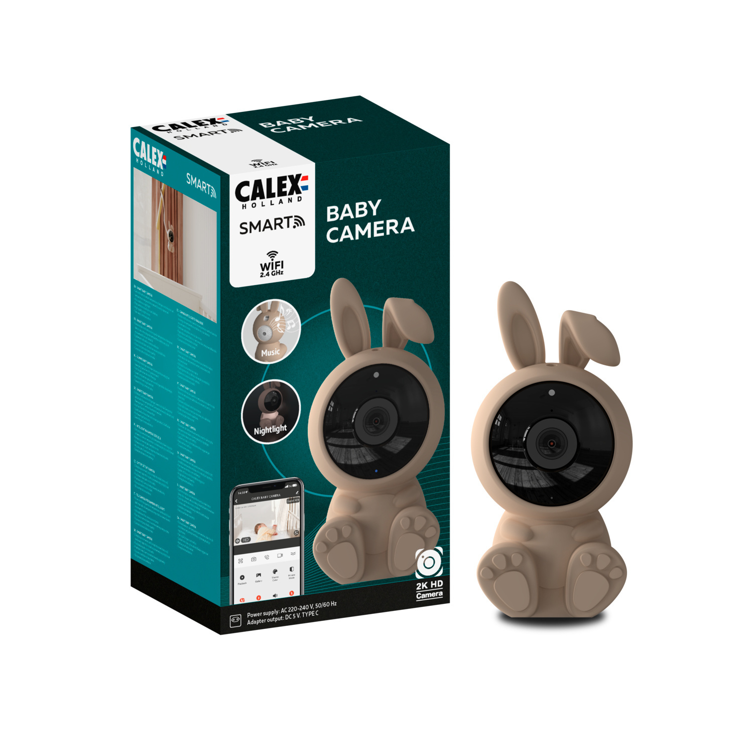 Caméra IP Intérieur WiFi Calex - 1080p, Vision Nocturne 10m, Audio Bidirectionnel, Détection Mouvement