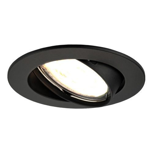 Ledvion Spot Encastrable LED - Dimmable - Noir - Amsterdam - 5W - 2700K - Ø82mm