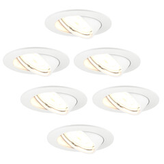Spot Encastrable LED - Dimmable - Blanc - Amsterdam - 5W - 2700K - Ø82mm - 6 pièces