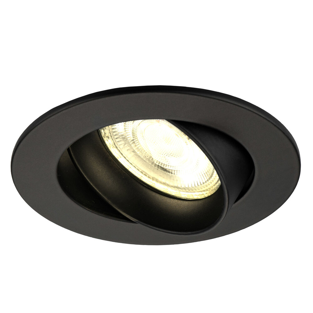 Ledvion Spot Encastrable LED - Dimmable - Noir - Rio - 5W - 2700K - Ø85mm