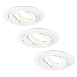 Spot Encastrable LED - Dimmable - Blanc - Tokyo - 5W - 2700K - Ø92mm - 3 pièces