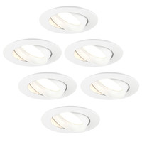 Ledvion Spot Encastrable LED - Dimmable - Blanc - Rio - 3W - 2700K - Ø85mm - 6 pièces