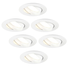 Spot Encastrable LED - Dimmable - Blanc - Rio - 5W - 2700K - Ø85mm - 6 pièces
