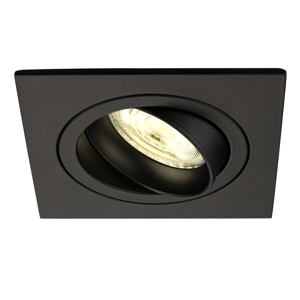 Ledvion Spot Encastrable LED - Dimmable - Noir - Sevilla - 5W - 2700K - 92mm - Carré