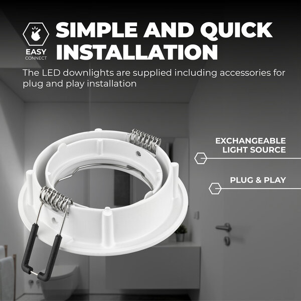 Ledvion Spot Encastrable LED - Dimmable - Blanc - Amsterdam - 3W - 4000K - Ø82mm