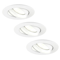 Ledvion Spot Encastrable LED - Dimmable - Blanc - Rio - 5W - 4000K - Ø85mm - 3 pièces
