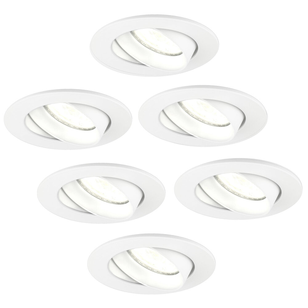 Ledvion Spot Encastrable LED - Dimmable - Blanc - Rio - 5W - 4000K - Ø85mm - 6 pièces