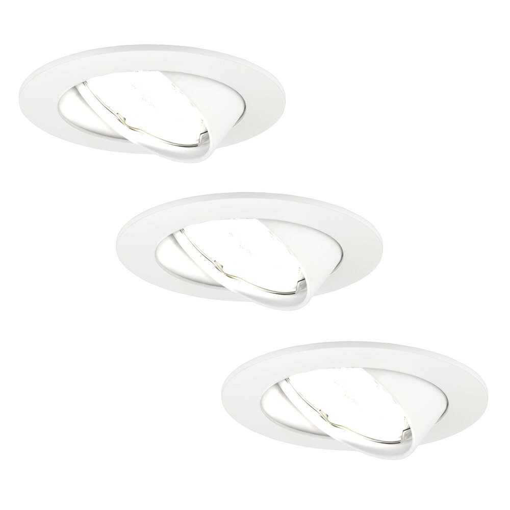 Ledvion Spot Encastrable LED - Dimmable - Blanc - Amsterdam - 5W - 6500K - Ø82mm - 3 pièces