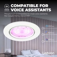 Ledvion LED Spot Encastrable Blanc - Amsterdam - Smart WiFi - Dimmable - RGB+CCT